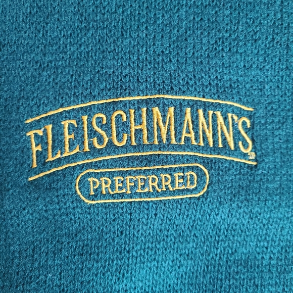 Fleischmanns Preferred Whiskey Vodka Green Fringe Embroidered Gold Scarf Unisex - Picture 3 of 5